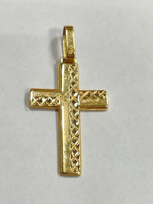 18K Yellow Gold Cross Pendant