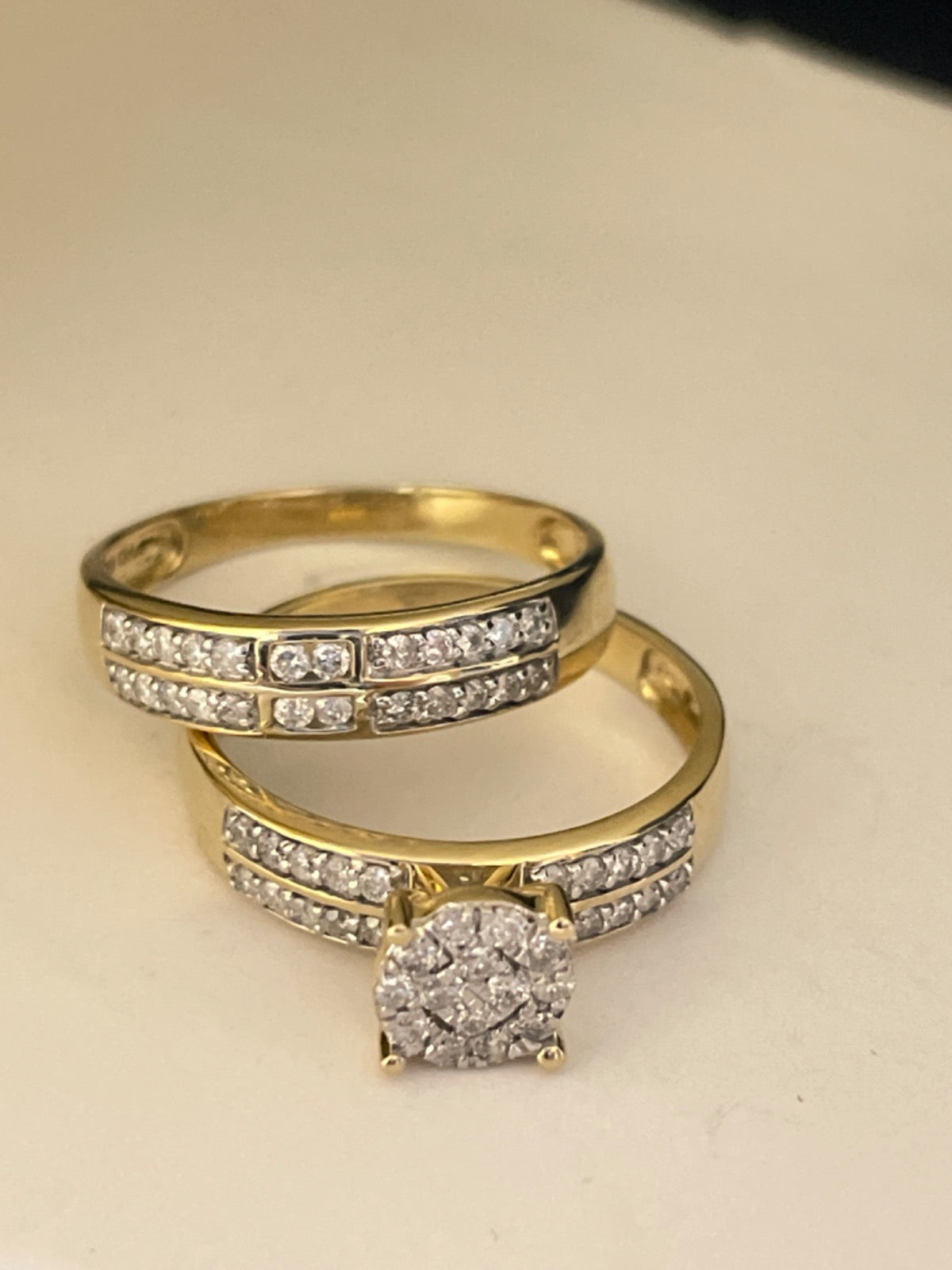 14K Yellow Gold  Bridal Set with Diamond