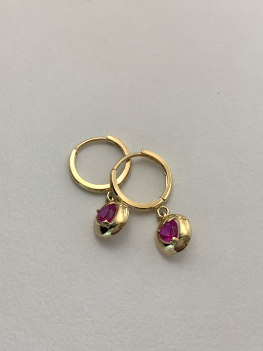 14K Yellow Gold  Earring with CZ