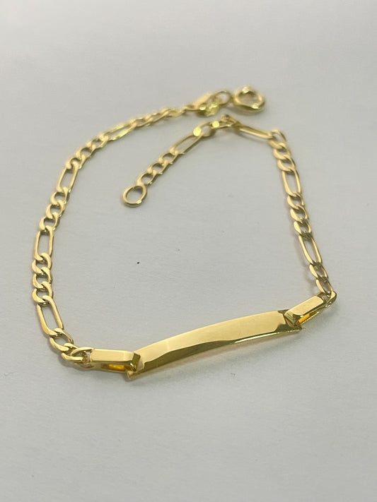 14K Yellow Gold Figaro Baby Bracelet