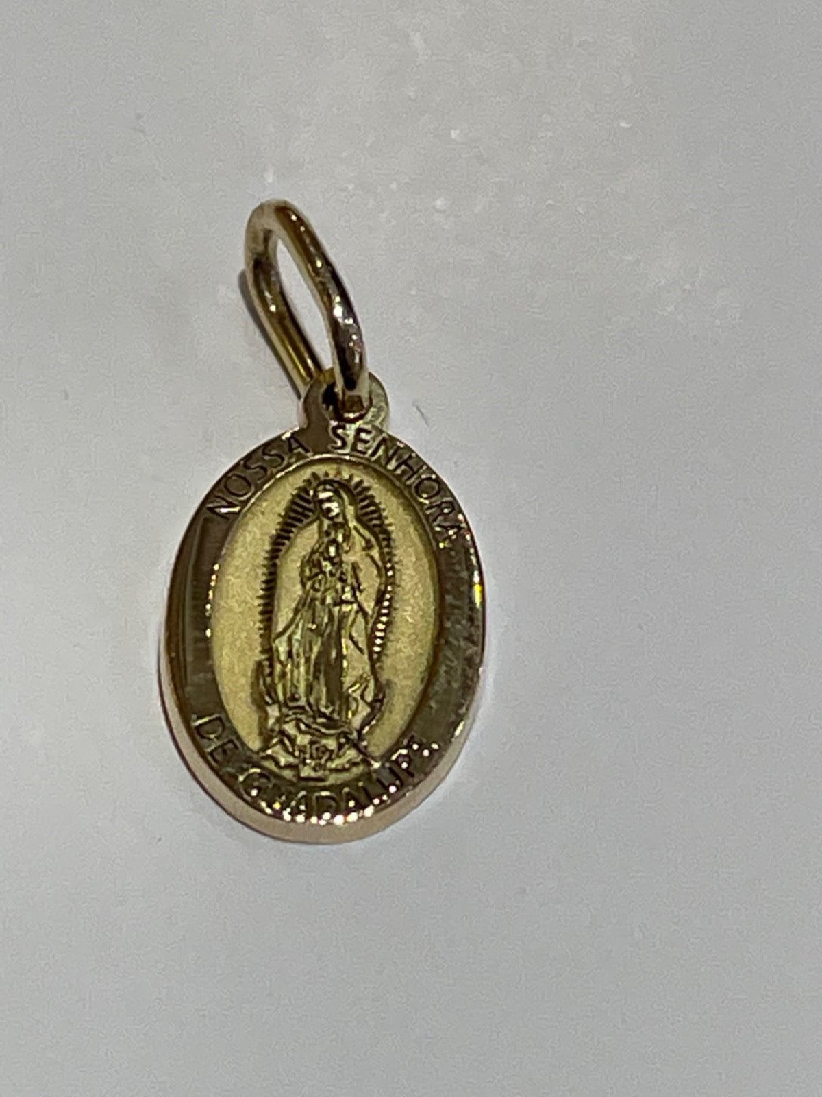 18K Yellow Gold Virgin of Guadalupe Pendant