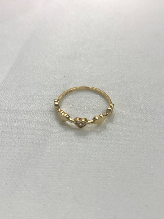 18K Yellow Gold  Ring with CZ