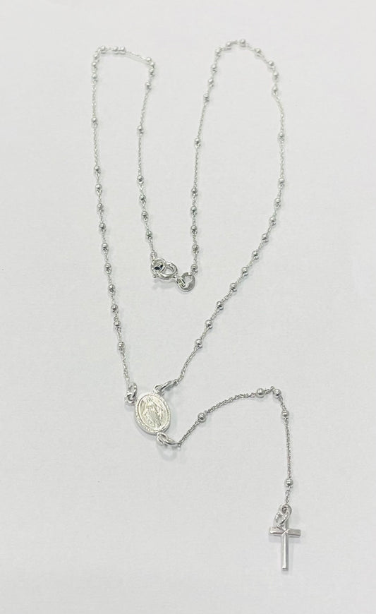 White Silver Rosary  Chain