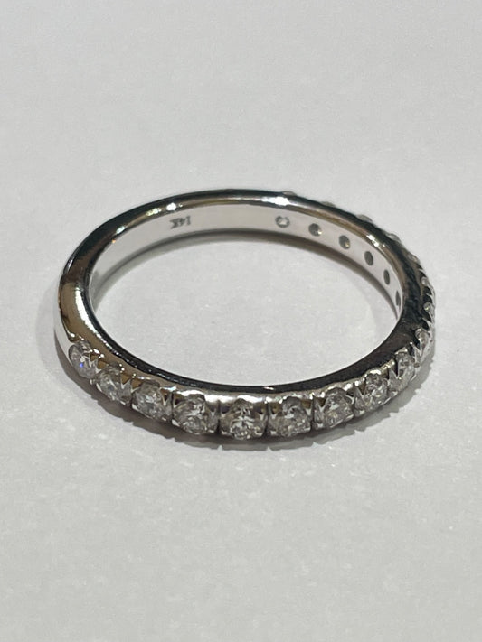 14K White Gold  Engagement Ring with Lab Diamond