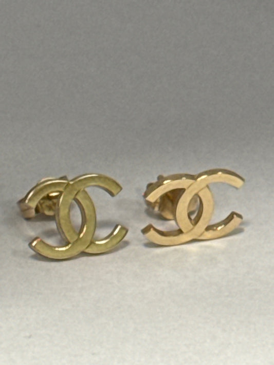 14K Yellow Gold Channel Earring