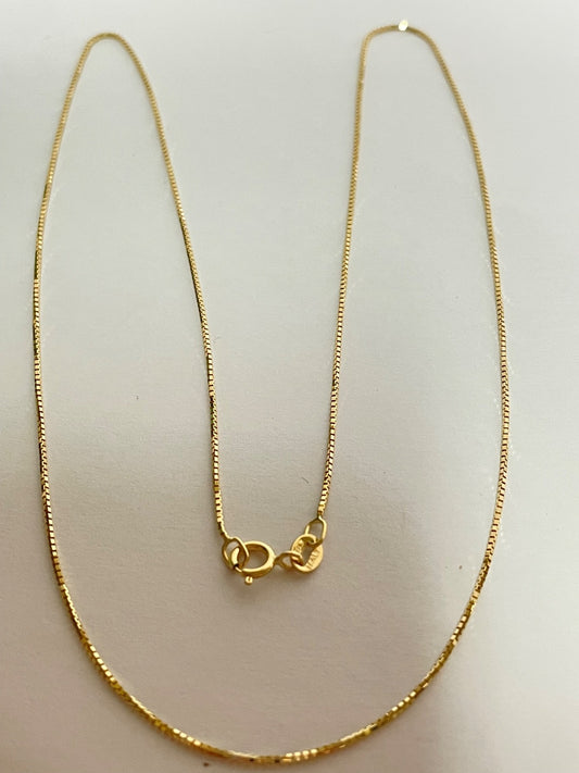 18K Yellow Gold Box  Chain