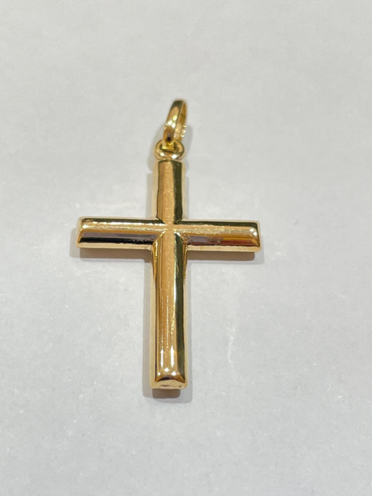 18K Yellow Gold Medium Cross Pendant