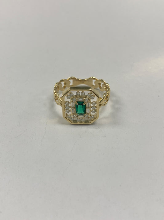 14K Yellow Gold  Ring with CZ