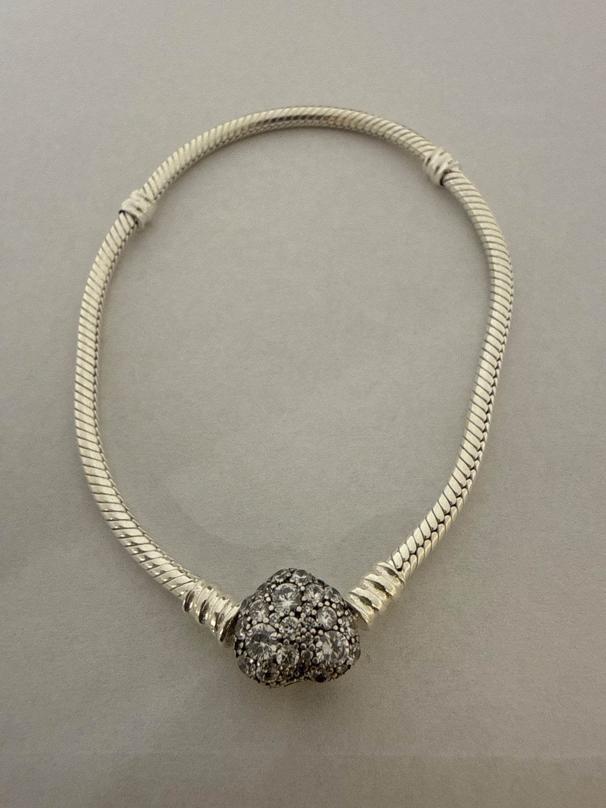 White Silver Pandora Bracelet with CZ