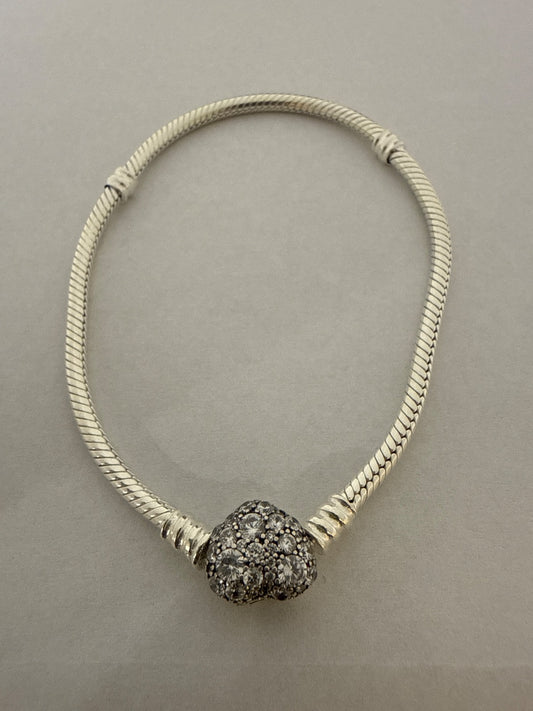 White Silver Pandora Bracelet with CZ