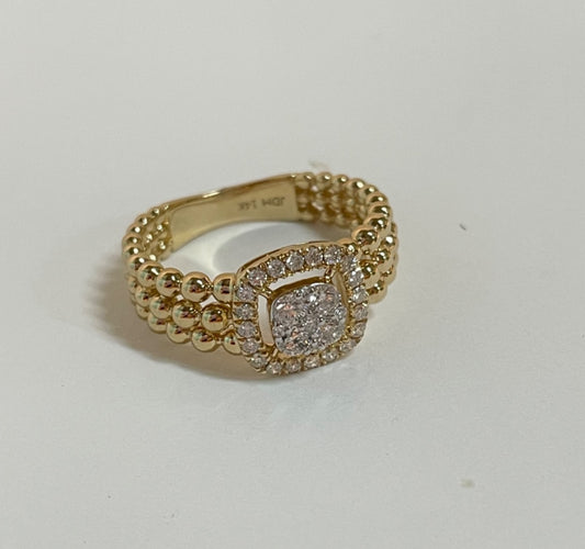 14K Yellow Gold  Engagement Ring with Diamond