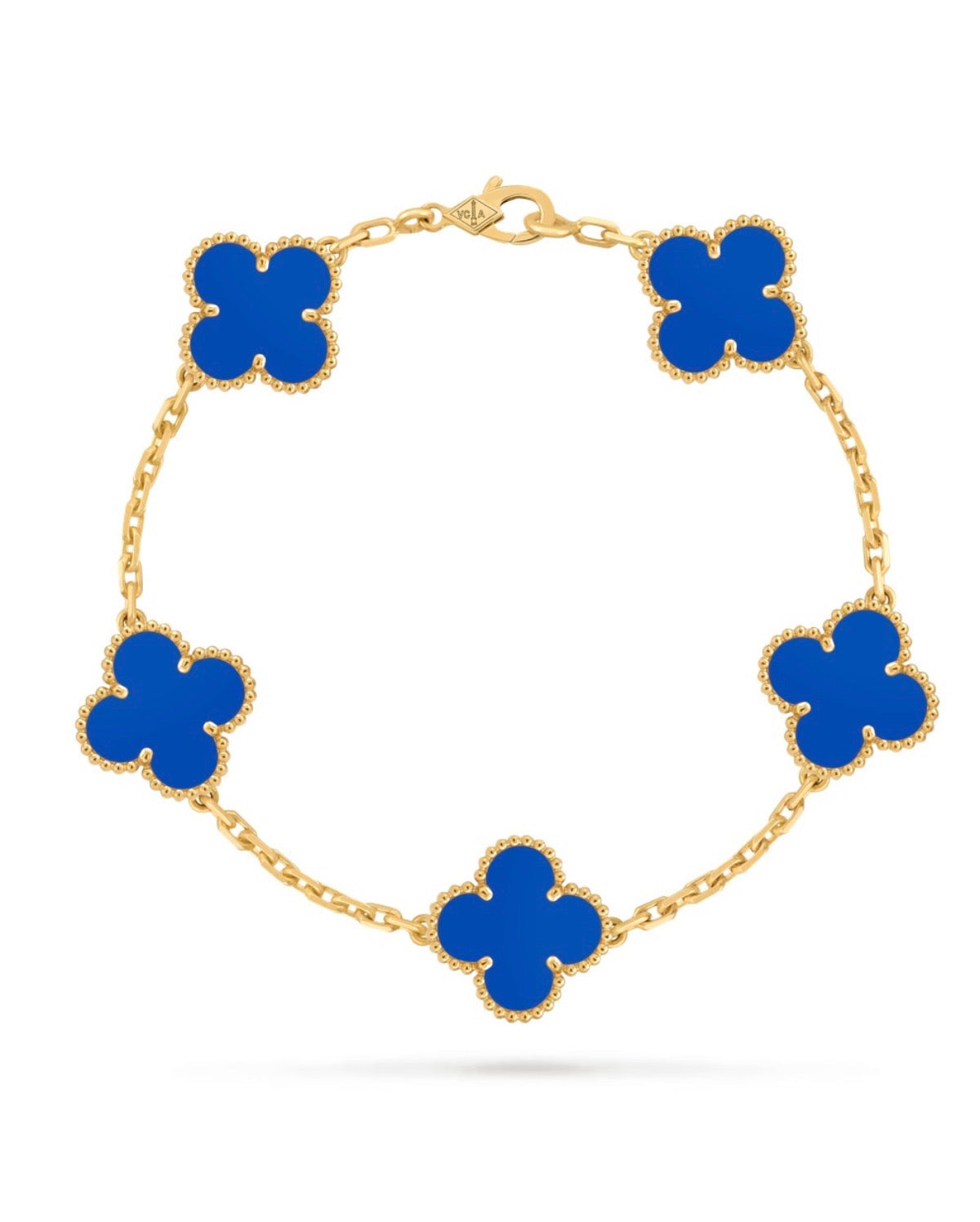 18K Yellow Gold Clove  Bracelet with Agate