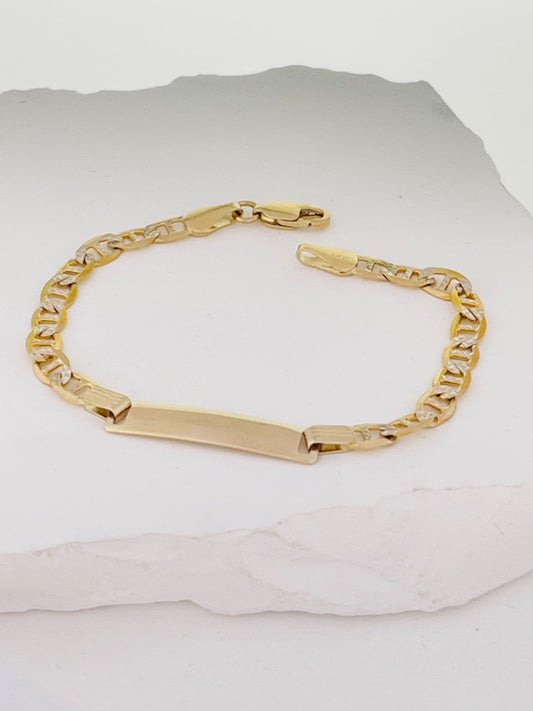 14K Two-Tone Gold Plate Baby Bracelet