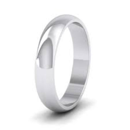 White Silver  Wedding Band