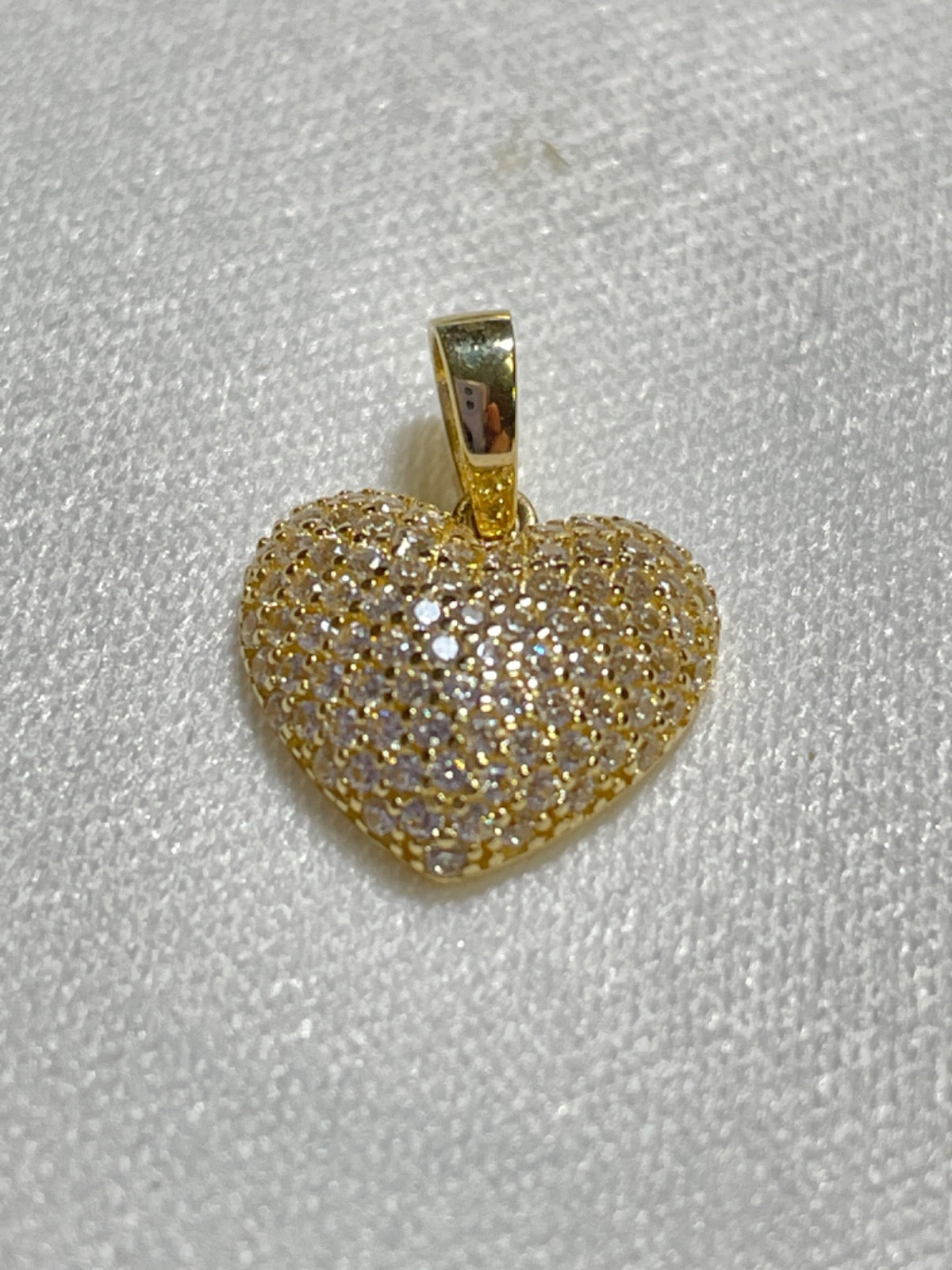 18K Yellow Gold Heart  Pendant with CZ