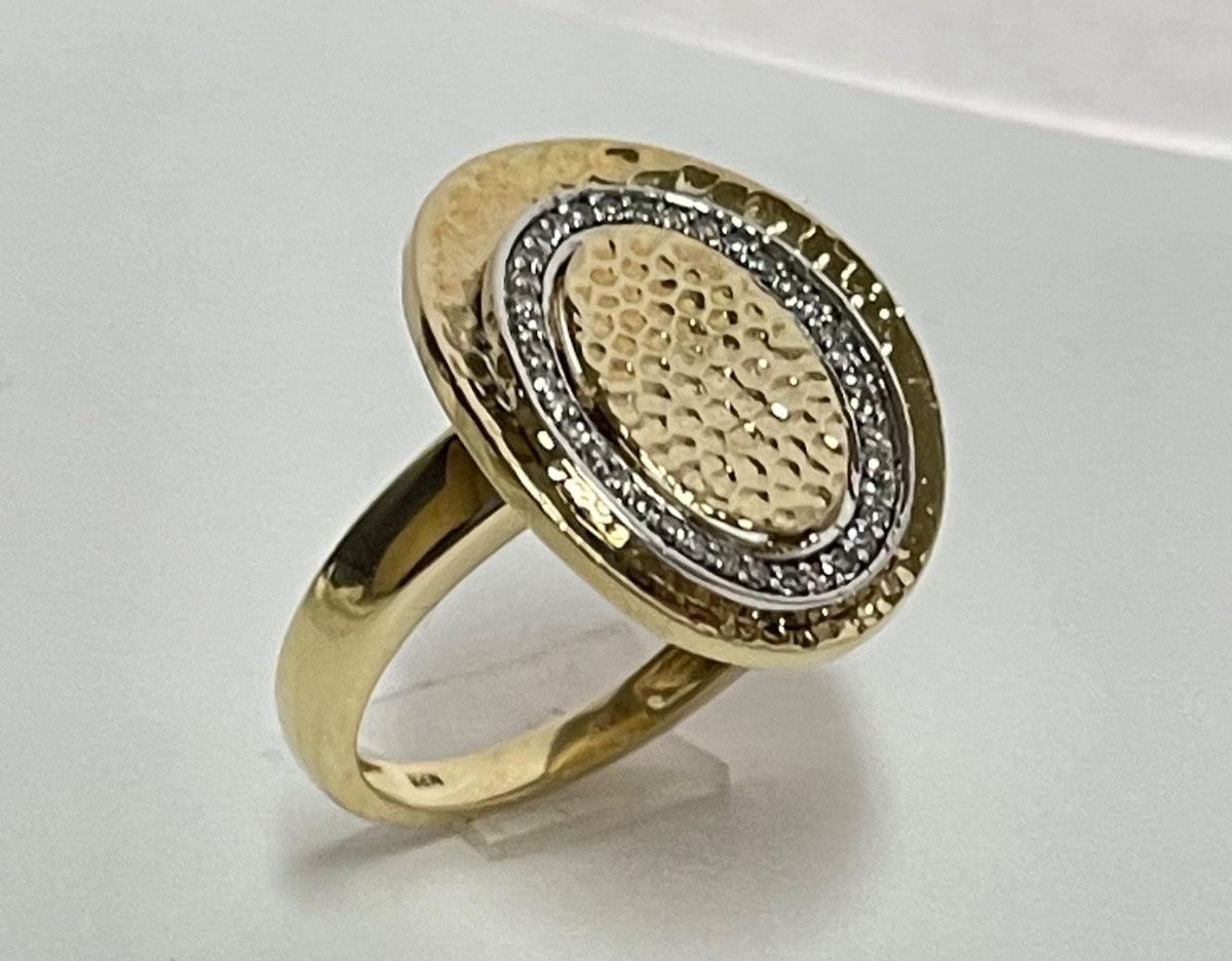 14K Two-Tone Gold  Ring with Diamond
