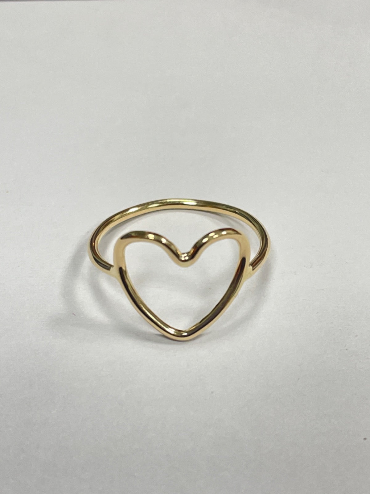 18K Yellow Gold Heart  Ring