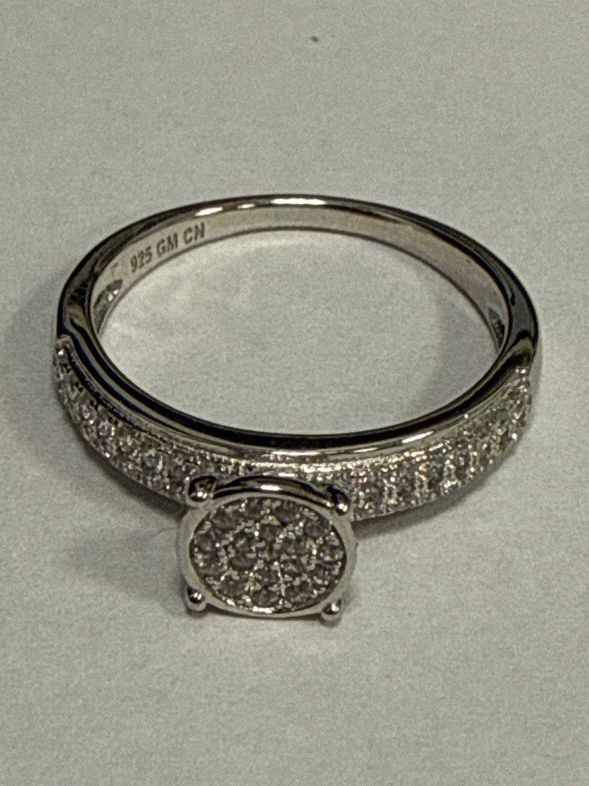 White Silver  Engagement Ring with CZ