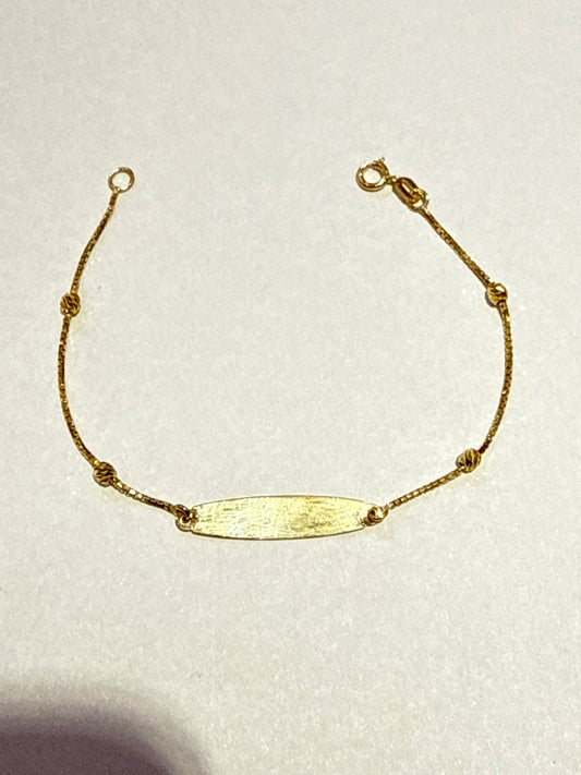 18K Yellow Gold With Balls Baby Bracelet