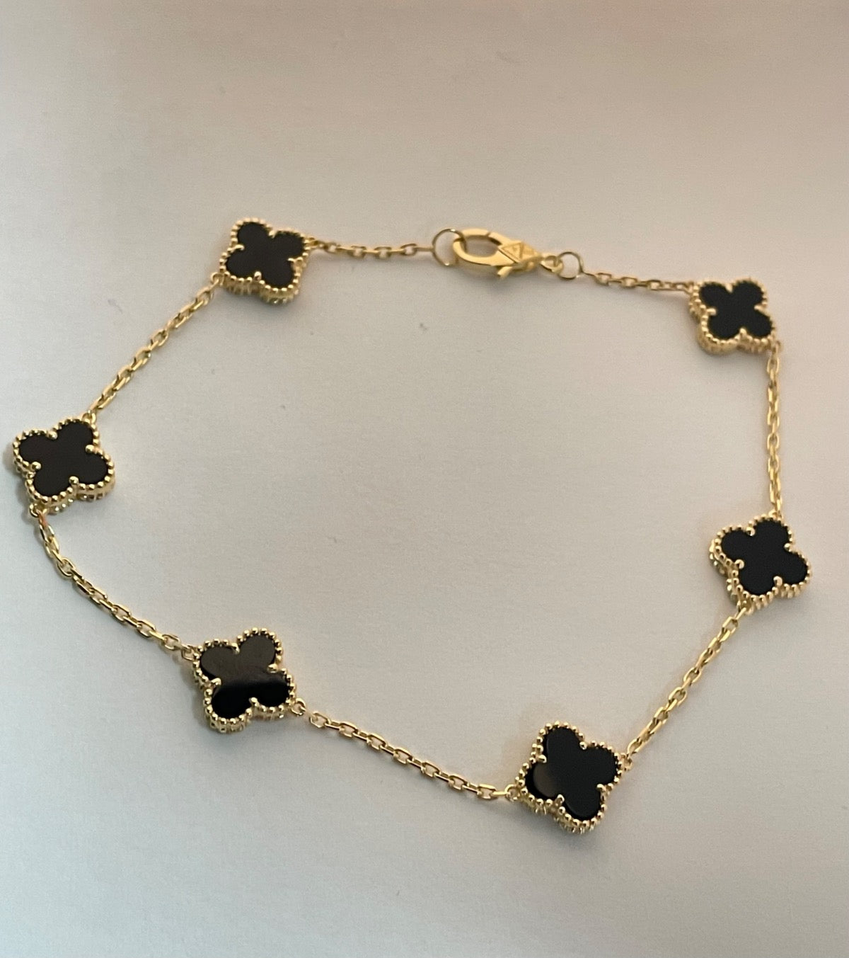 18K Yellow Gold Small Clover  Bracelet