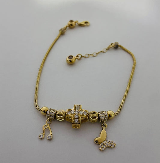 14K Yellow Gold  Bracelet with CZ