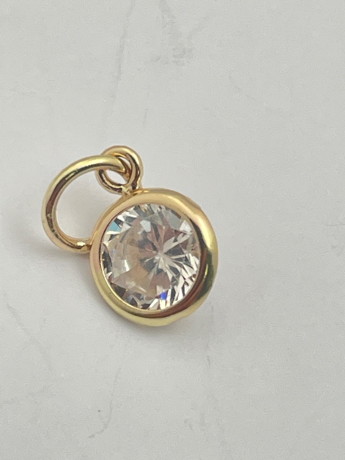 18K Yellow Gold  Charm with CZ