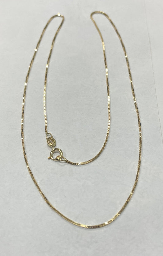 18K Yellow Gold Box  Chain