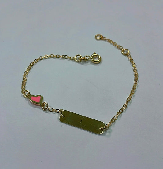 14K Yellow Gold Heart Baby Bracelet