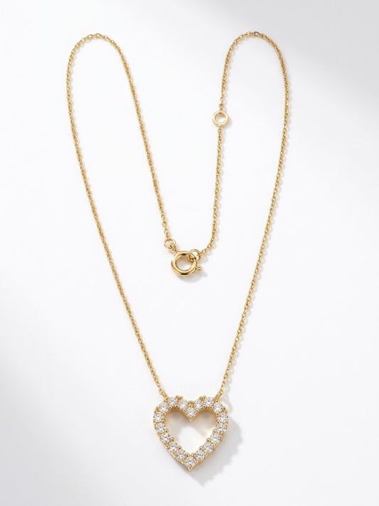 14K Yellow Gold  Charm Necklace Set with CZ
