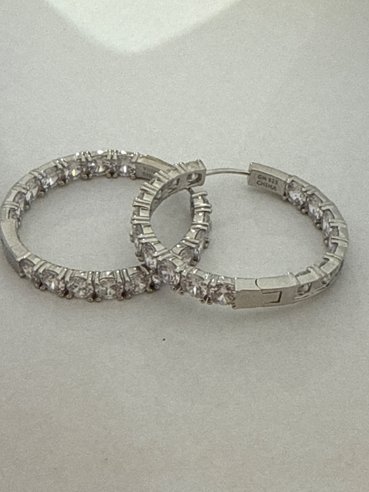 White Silver Hoop Earring