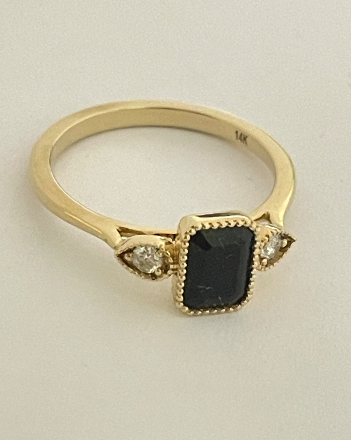 14K Yellow Gold  Ring with Diamond
