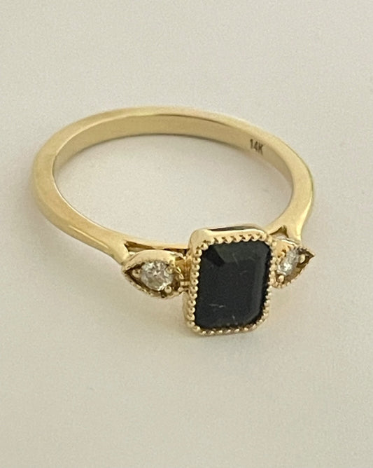 14K Yellow Gold  Ring with Diamond