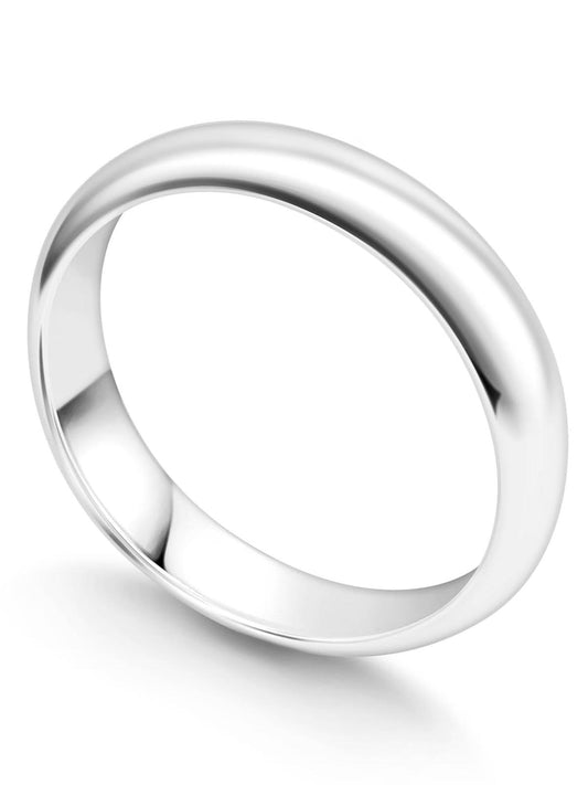White Silver  Wedding Band