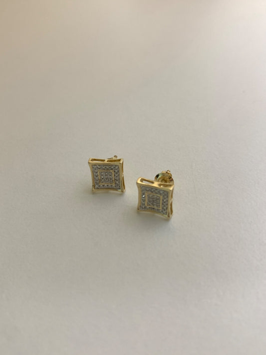 14K Yellow Gold  Earring with Diamond