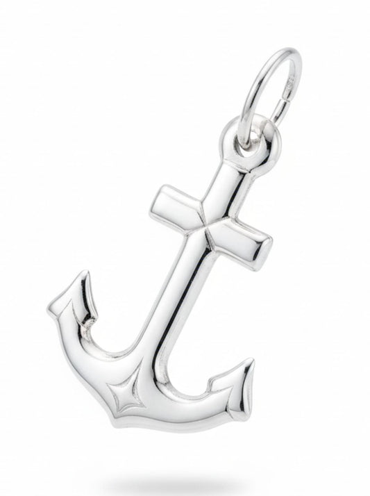 White Silver Anchor Pendant