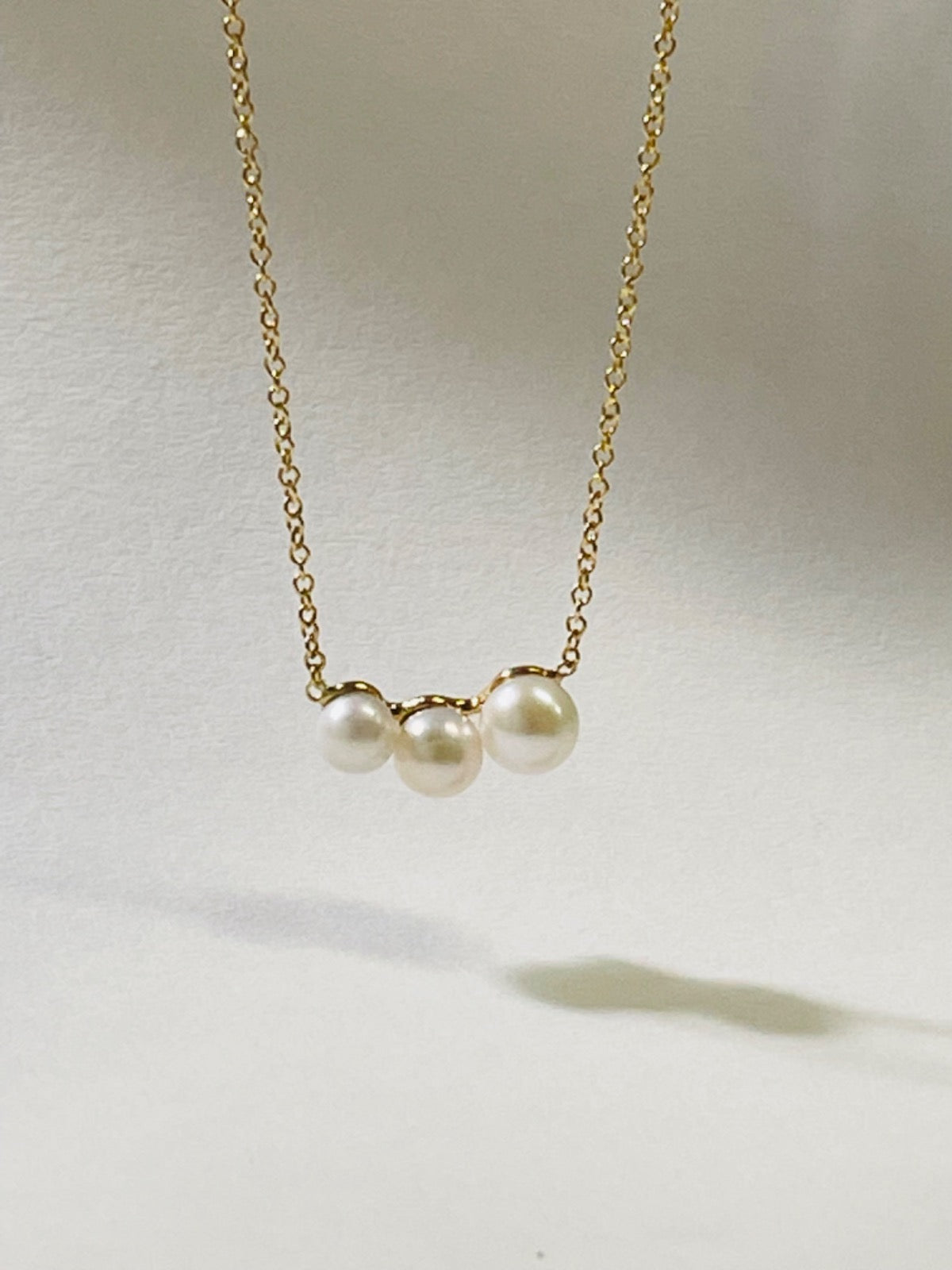 18K Yellow Gold  Chain with Pearl