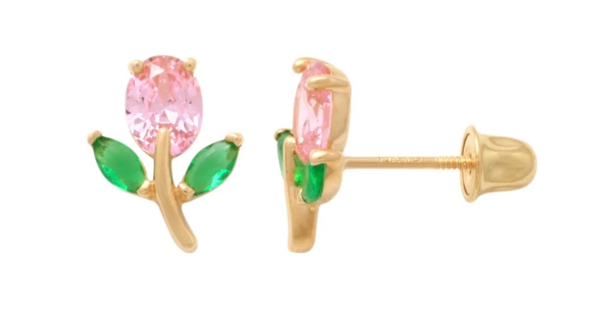 14K Yellow Gold  Earring with CZ