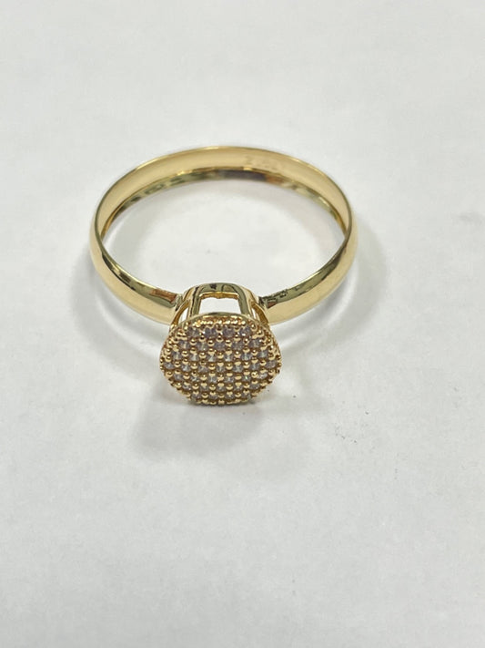 18K Yellow Gold Shower Ring with CZ