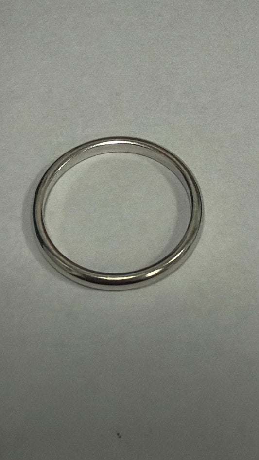 White Silver Engagement Ring