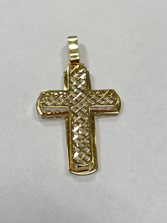 18K Yellow Gold Cross  Pendant