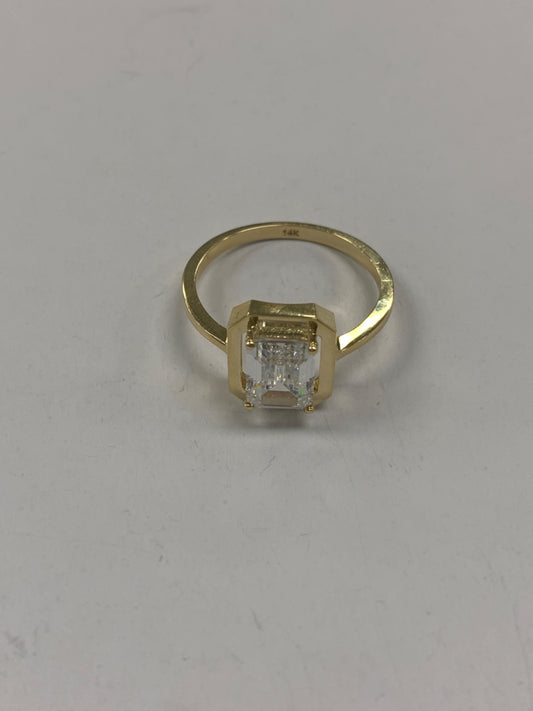 14K Yellow Gold  Ring with CZ