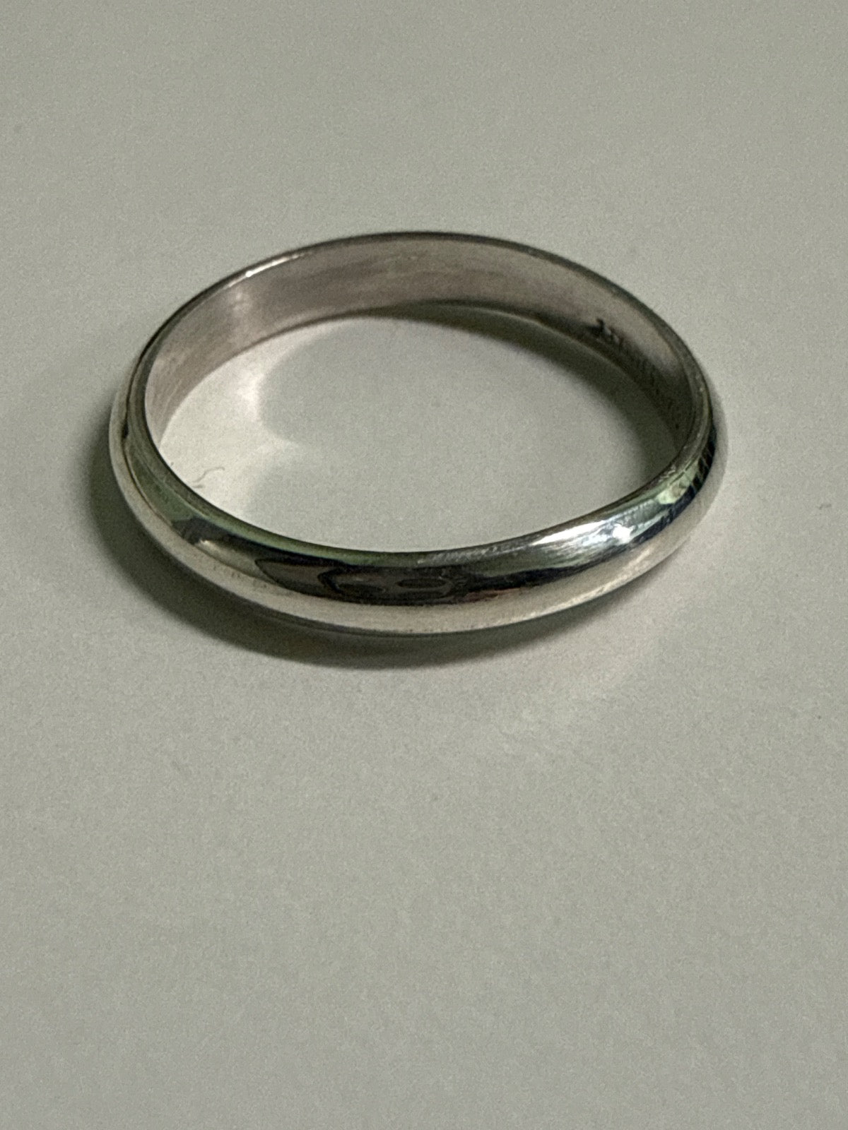 White Silver  Wedding Band