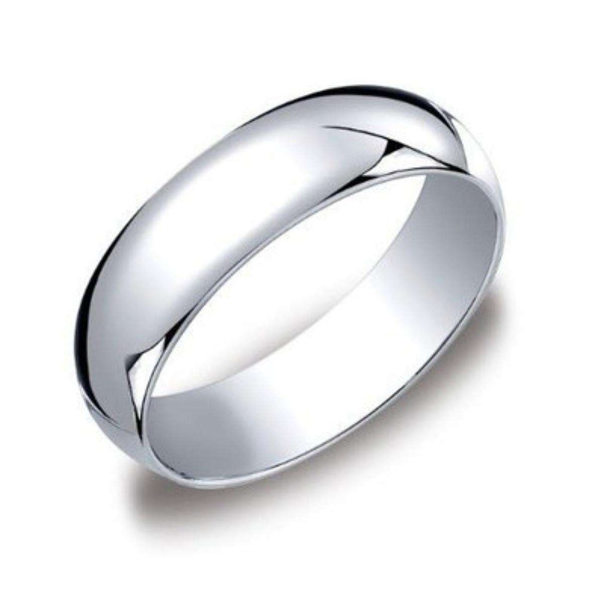 White Silver  Wedding Band