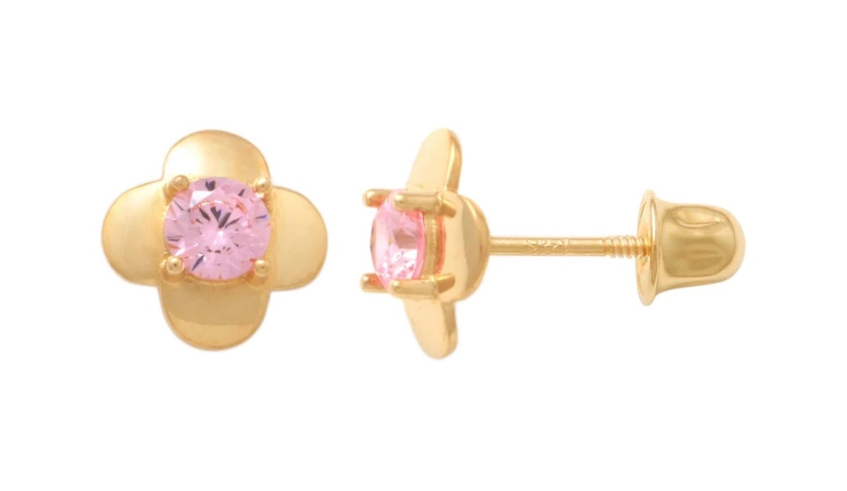 14K Yellow Gold  Earring with CZ