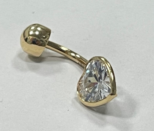 18K Yellow Gold  Piercing with CZ