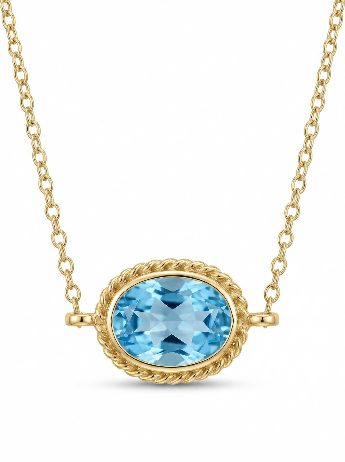 14K Yellow Gold  Necklace with Topaz