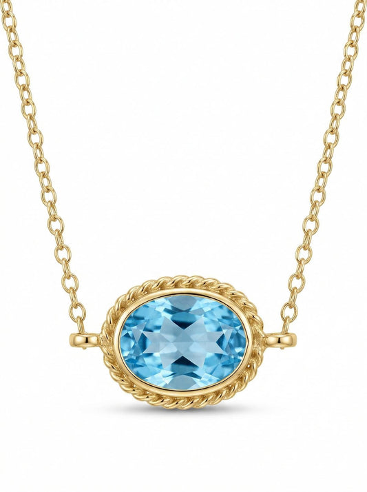 14K Yellow Gold  Necklace with Topaz