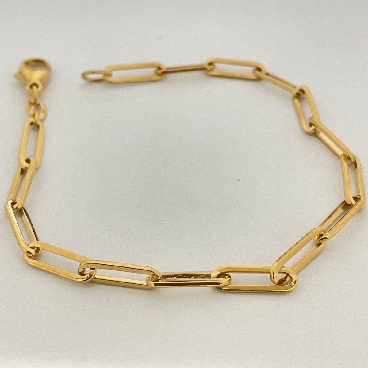 18K Yellow Gold Paperclip 3.5mm Bracelet