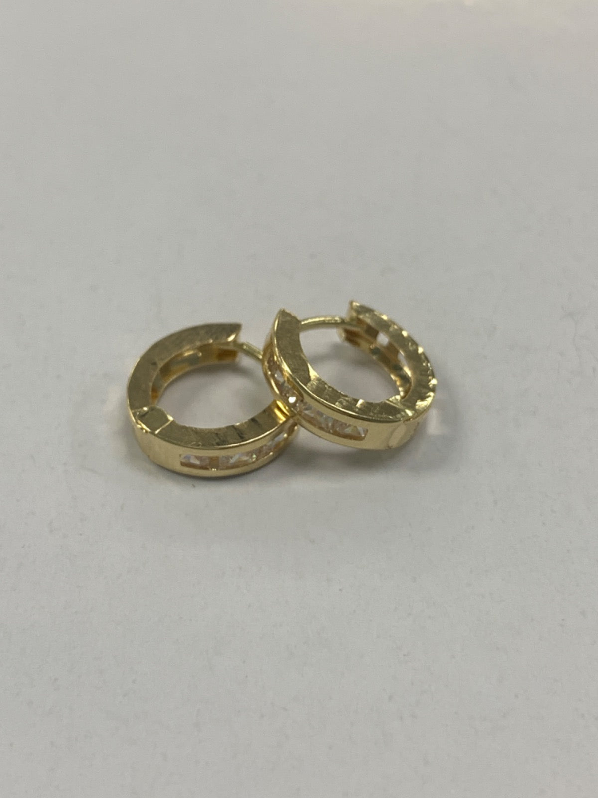 14K Yellow Gold Hoop  Earring with CZ