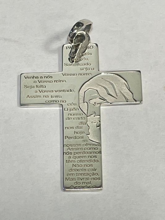 White Silver Cross Pai Nosso Pendant